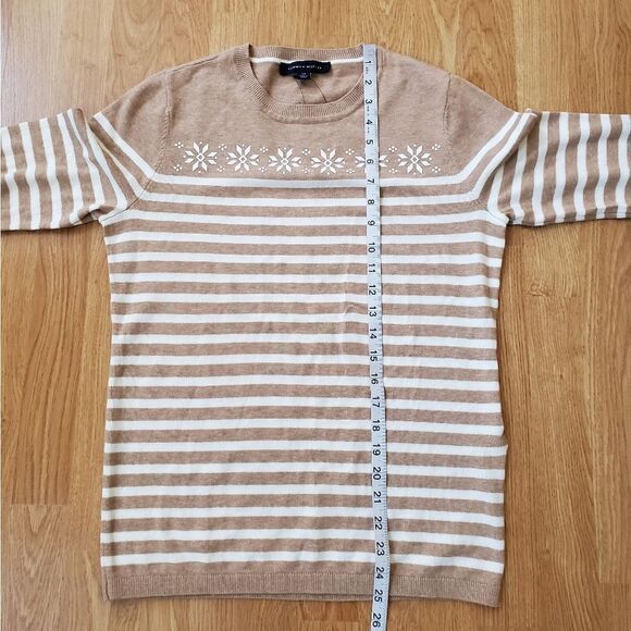 Tommy Hilfiger Striped Cotton Snowflake Sweater sz Sm - Picture 11 of 13